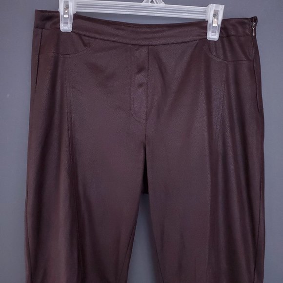JOLIBEL Skinny Pants Faux Suede High Rise Brown 8 - Picture 3 of 8